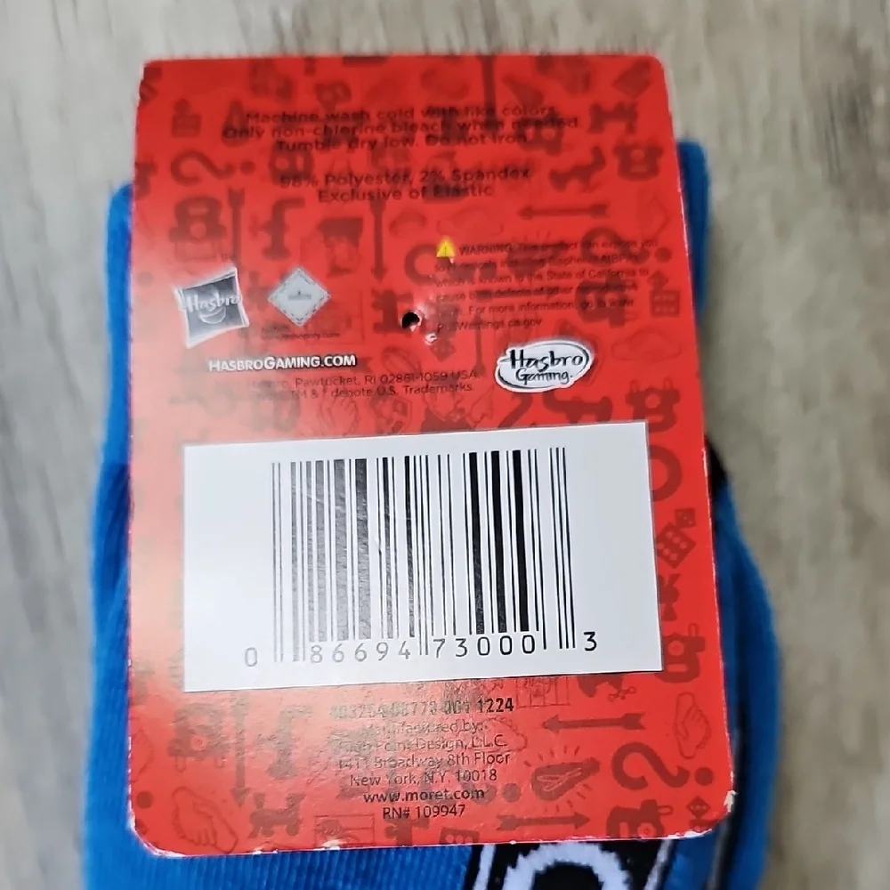 Monopoly Kid's Blue Crew Socks NWT Shoe size 6.5-12